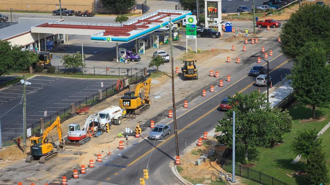 Work on Bluff Road near the S.C. State Fairgrounds in 2017. Bluff Road was a project funded by the Richland County transportation penny sales tax.