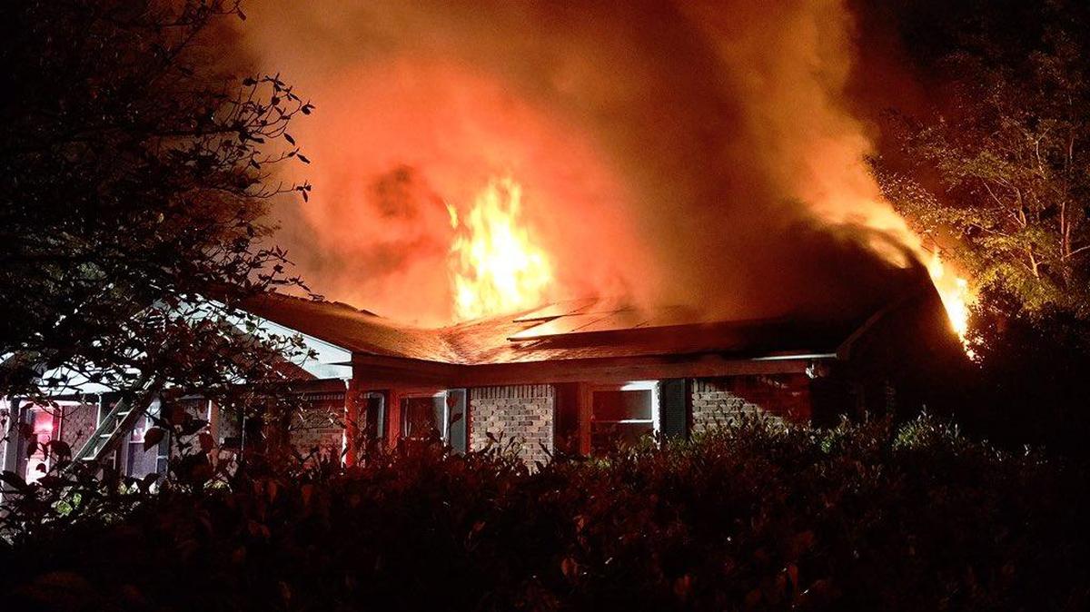 Two people were displaced after a fire Sunday morning at a home on Colonial Drive.