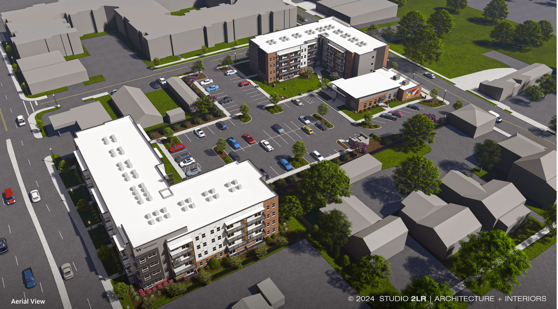 A rendering of The Woodley Apartments planned for North Main Street.