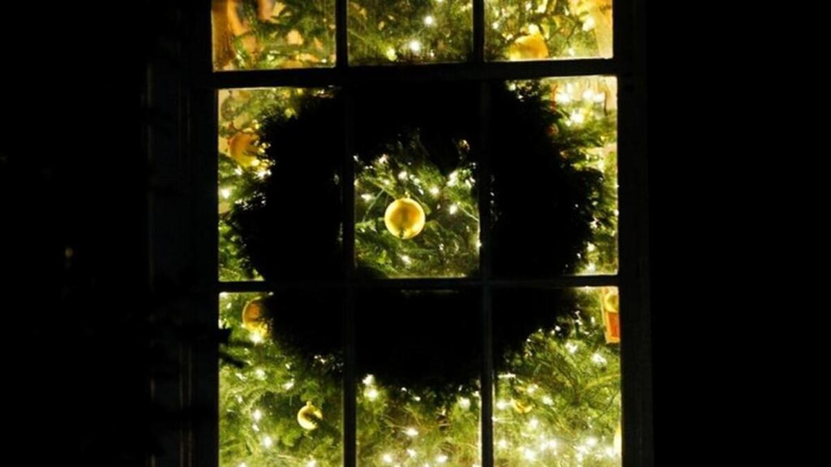 Christmas wreath at the SC Governor's mansion, 2016.