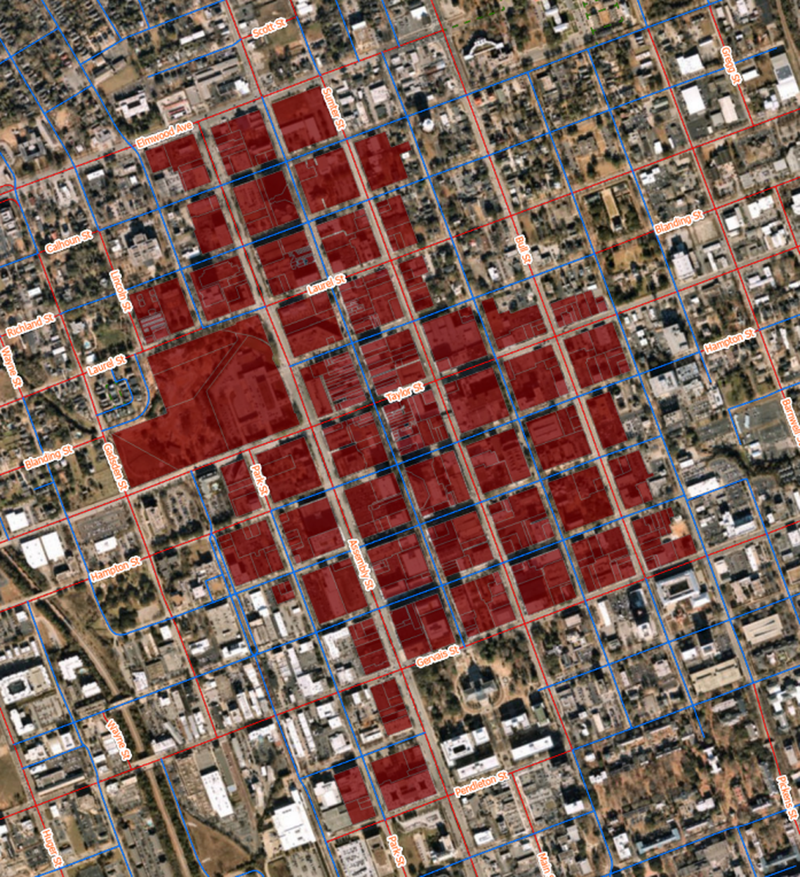 A portion of downtown Columbia designated as the Downtown Activity Center. This would be one of the areas where new student housing would be banned under a new proposal being considered by Columbia City Council.