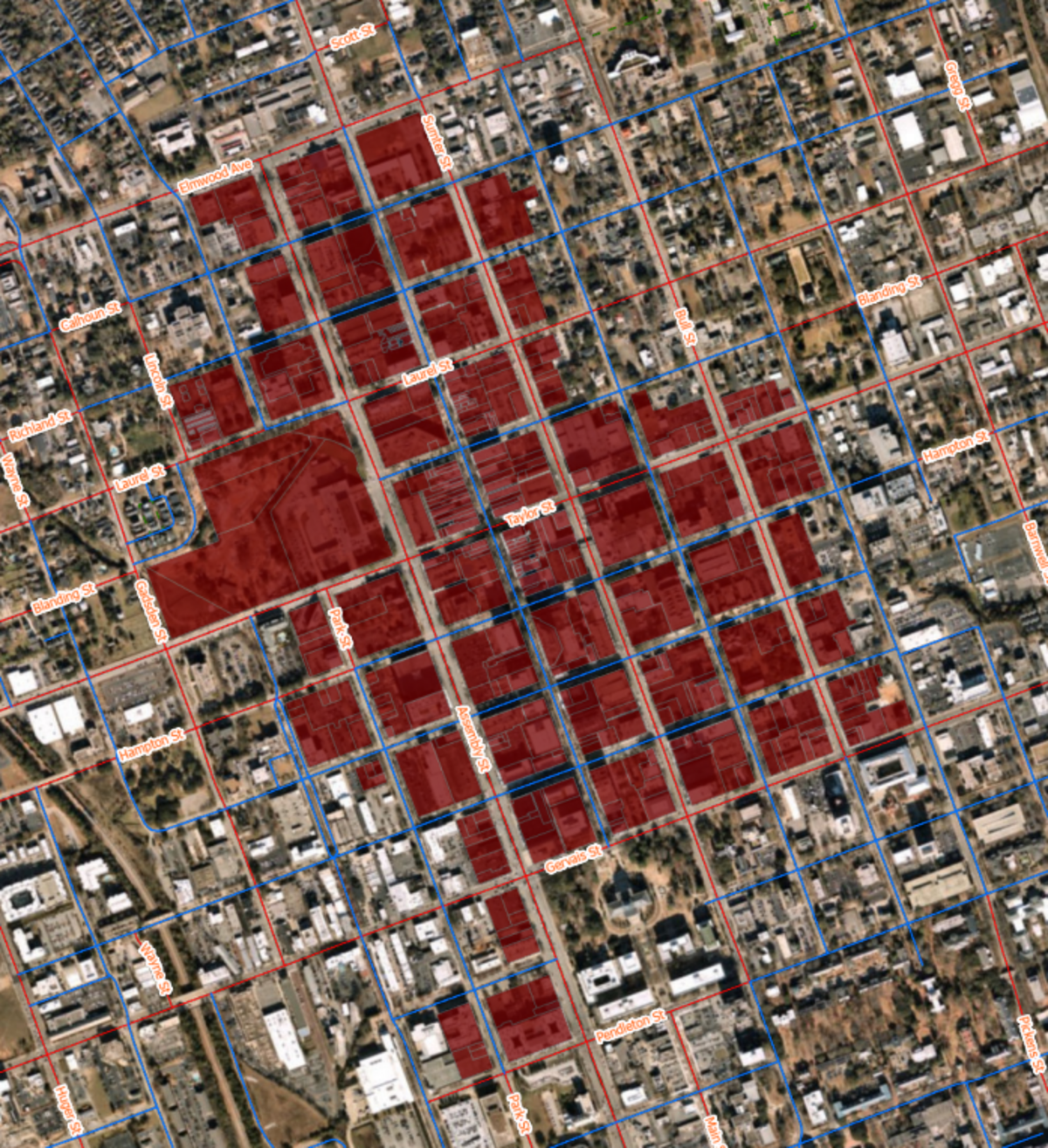 A portion of downtown Columbia designated as the Downtown Activity Center. This would be one of the areas where new student housing would be banned under a new proposal being considered by Columbia City Council.