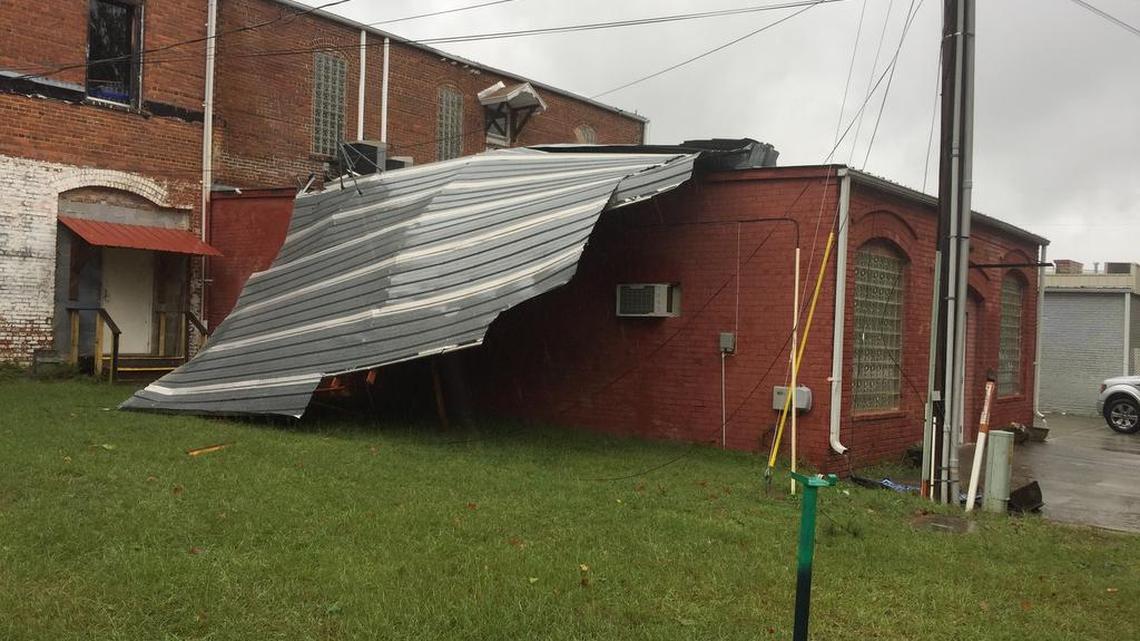 Winds from Tropical Storm Irma on Monday ripped the roof from the Wagener Town Hall in Aiken County.