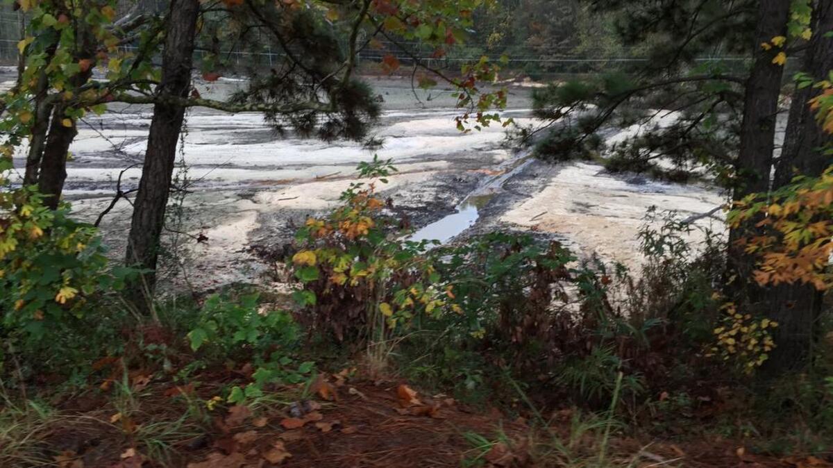 Lower Legion Lake on Fort Jackson after an October 2015 flood smashed Columbia, causing dams and dikes to break, and water to drain out of lakes