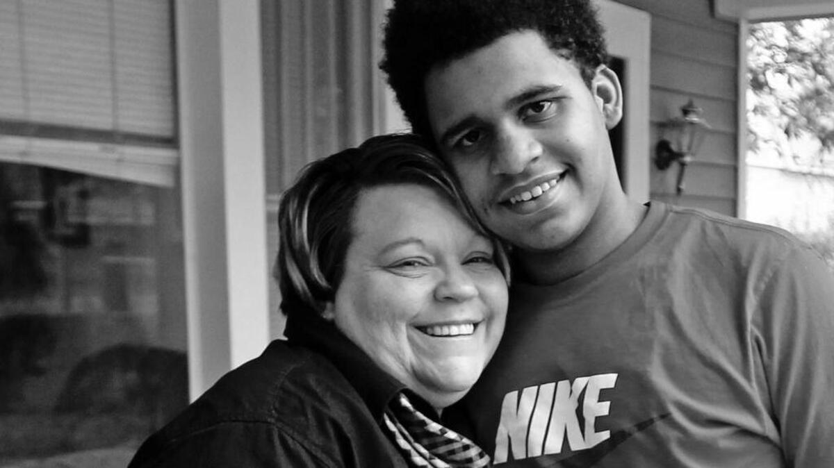 Pamela Dinkins and her son Eric Washington, in 2012. The 17-year-old C.A. Johnson student was killed in March 2015.