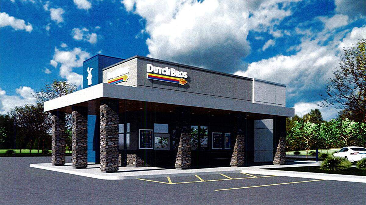 A rendering of a proposed Dutch Bros. Coffee on Sunset Boulevard in Lexington, SC.