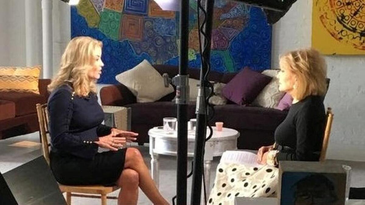 Donna Rice Hughes, left, interviewed by Barbara Walters.