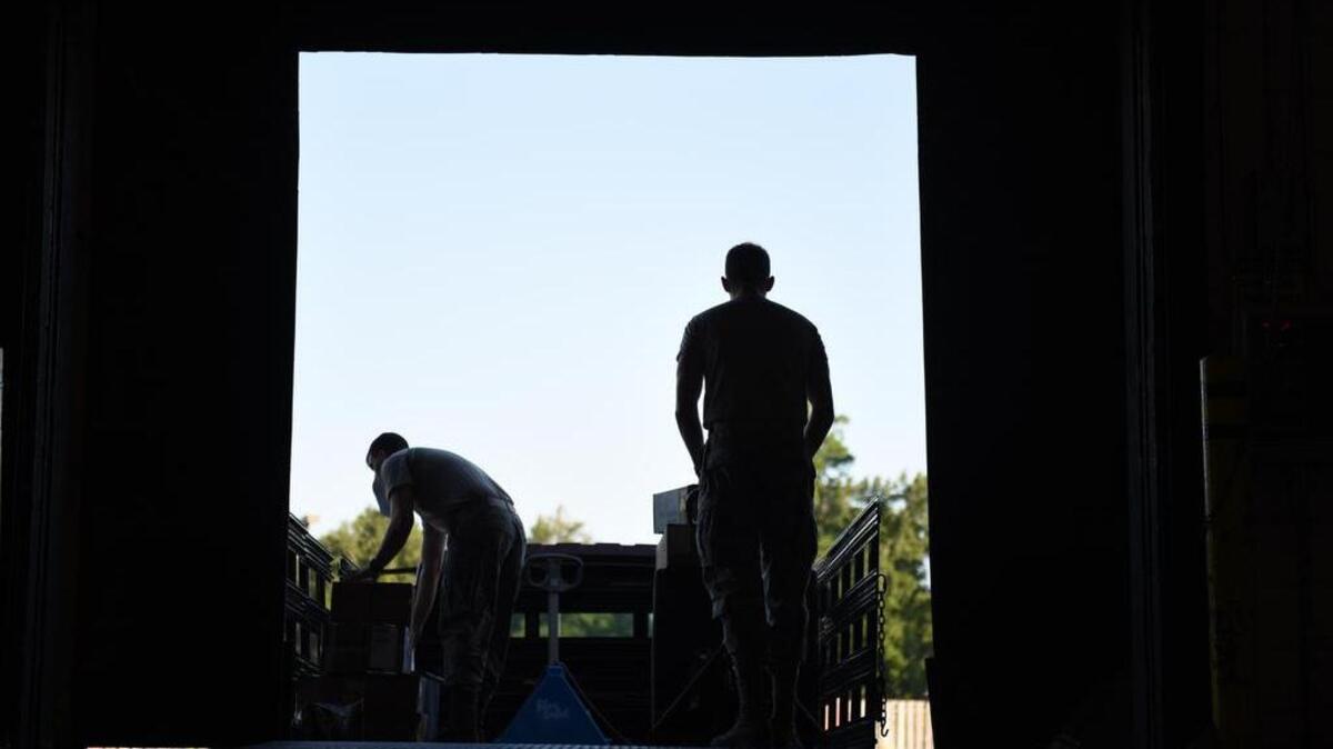 File photo. Airmen from the 628th Logistics Readiness Squadron load a vehicle with cargo at Joint Base Charleston, S.C., Aug. 23, 2017.