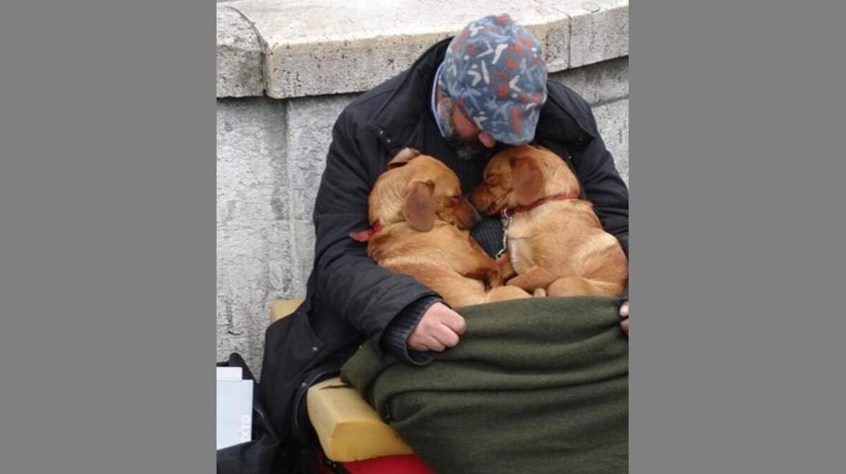 The Street Dog Coalition will partner with Chapin veterinarian Dr. Jessica Graham for a free pop-up vet clinic for pets of homeless or low-income families. A man and his two dogs are seen here at a past event by the coalition.