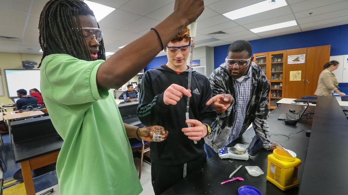 An experiment created by Keenan High School ninth grade students Cedric McQueen, Parker Matthews and Tevin Glover will be performed by astronauts on the International Space Station this spring. The experiment will involve the movement of starches in microgravity.