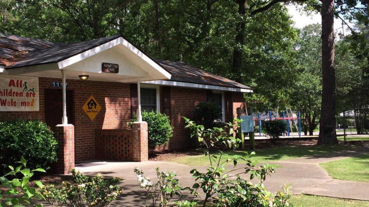 The community center at Hampton Park is to be razed and replaced with a new one that will better accommodate neighbors’ needs. The cramped center houses meetings, after school and summer programs.