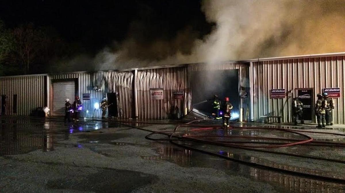 An early morning fire Monday destroyed an auto repair shop on Chapin Road. No injuries were reported, and investigators are trying to determine the cause.