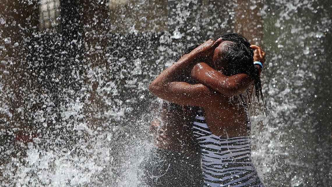 (L-R) Sharanda Simmons, 14 and her sister Shida, 25, of Goose Creek, support each other while getting drenched at Whirlin’ Waters Adventure Waterpark in North Charleston in 2014. Richland County leaders have shut down a plan to build what was once envisioned as a destination water park in the county.