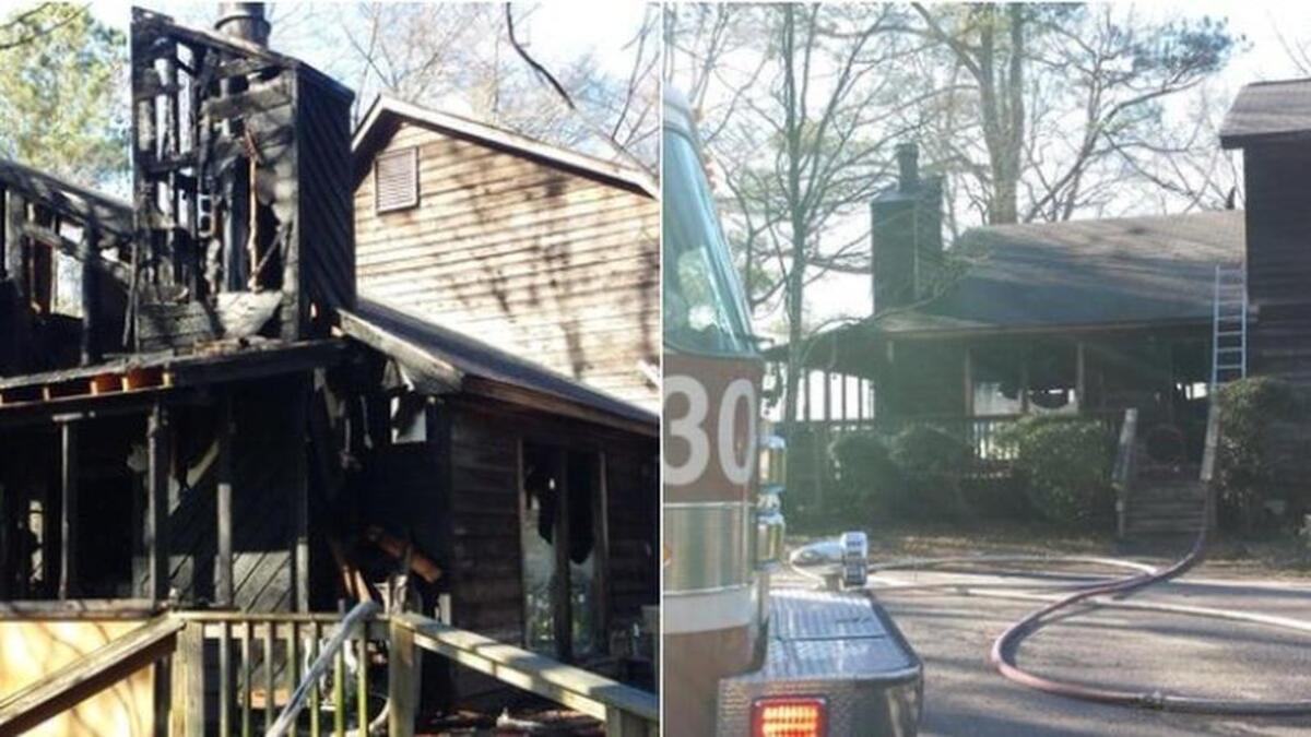 Fire damage to home at 2521 Trotter Road, Hopkins