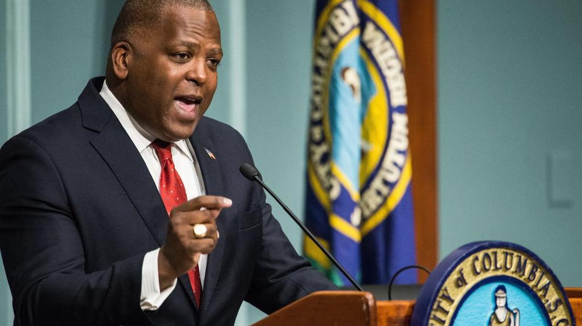 Columbia Mayor Steve Benjamin delivers the State of the City at City Hall on Tuesday night in Columbia, SC.