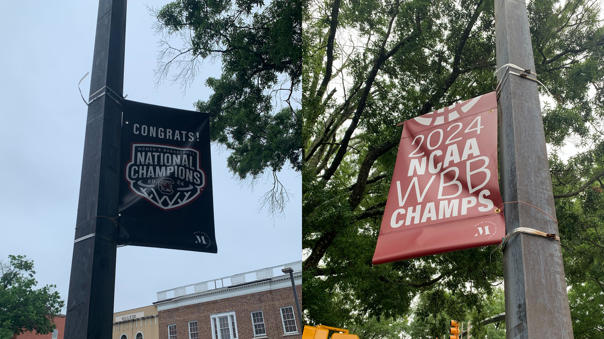 Seven of 45 banners downtown celebrating the Gamecock’s women’s basketball team have been stolen within one month of the banners being hung.