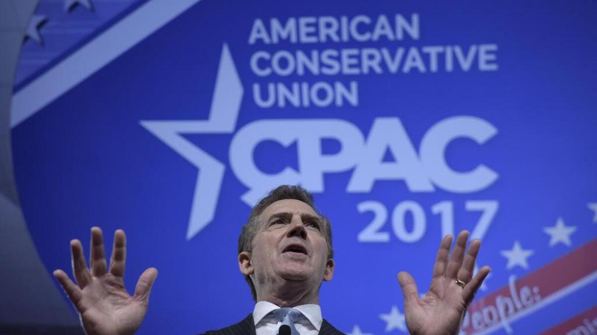 Heritage Foundation president, former South Carolina Sen. Jim DeMint, speaks at the Conservative Political Action Conference on Thursday.
