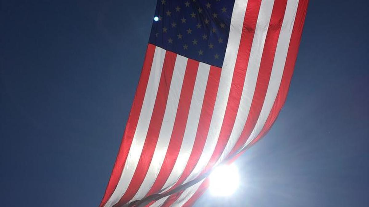 A large American flag