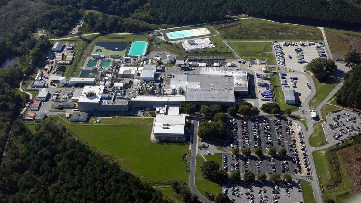 The Westinghouse nuclear fuel plant southeast of Columbia