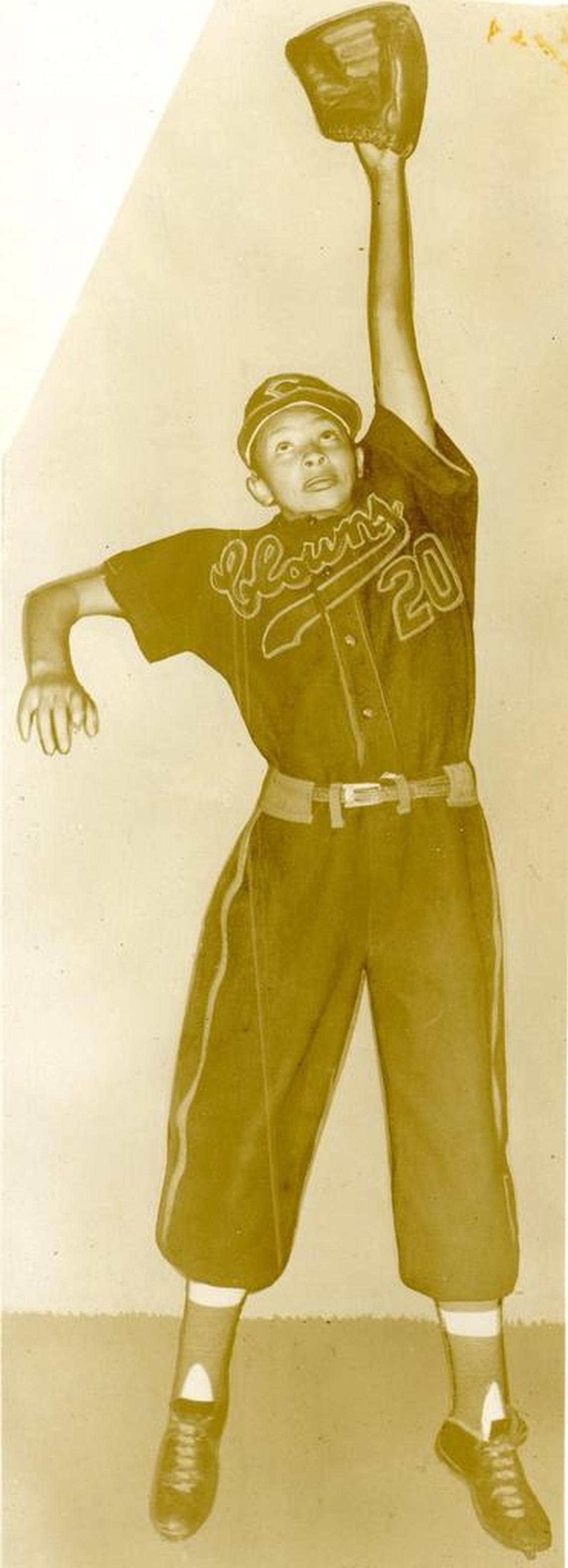 Mamie “Peanut” Johnson playing for the Indianapolis Clowns of the Negro Leagues.