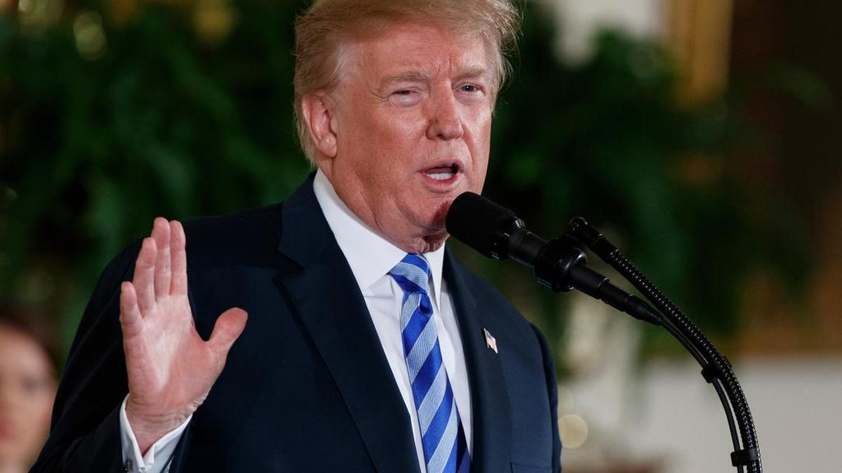 President Donald Trump speaks during the Public Safety Medal of Valor awards ceremony in the East Room of the White House, Tuesday, Feb. 20, 2018, in Washington.