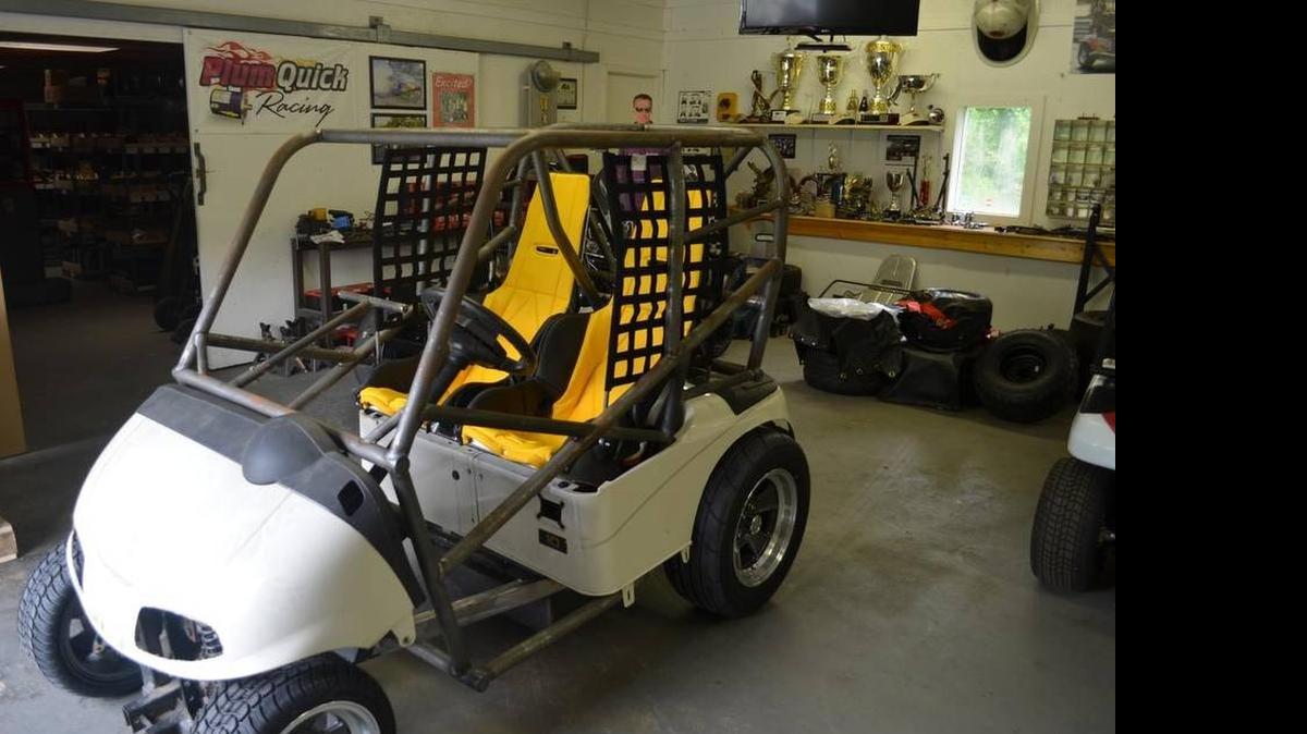
This is the frame for the golf cart that the Steens hope will reach 200 mph some day.
