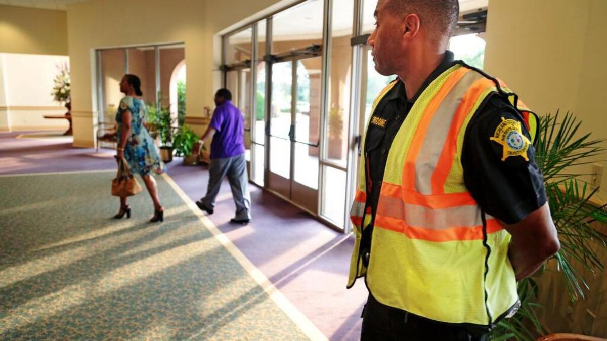 Richland County deputy Rickey Griddine is part of the security team at Bibleway Baptist Church that makes sure everyone is safe. Security at the church was increased, including placing an officer inside the sanctuary, after the shootings at Mother Emanuel AME church in Charleston.