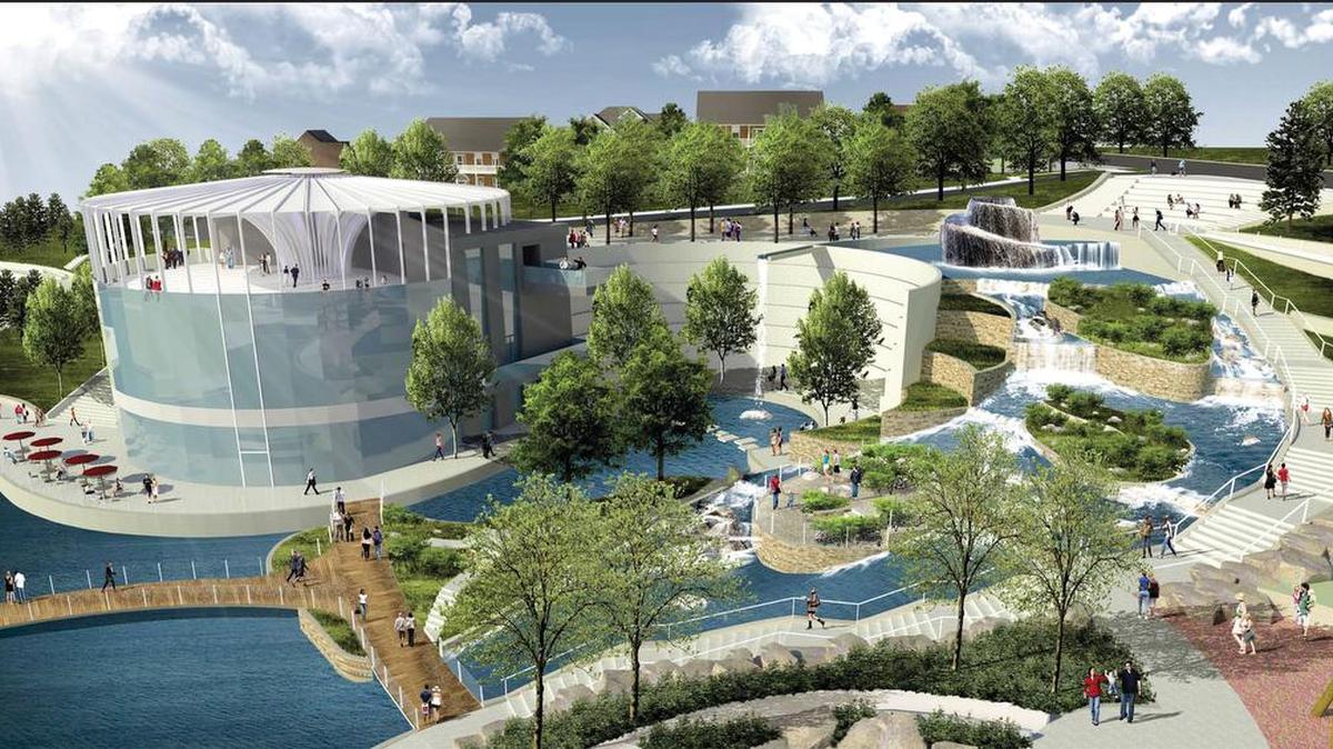 This rendering depicts what a portion of a $20.6 million remodeled Finlay Park in downtown Columbia might look like.
