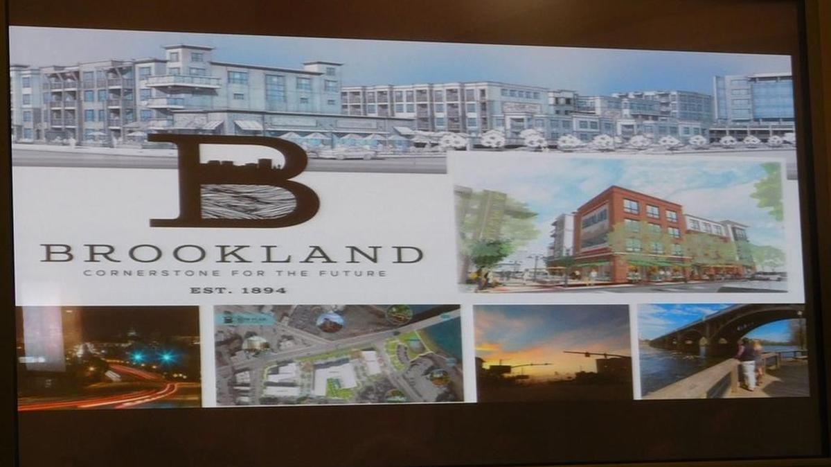A montage of features envisioned by developers on a site overlooking the West Columbia riverfront.