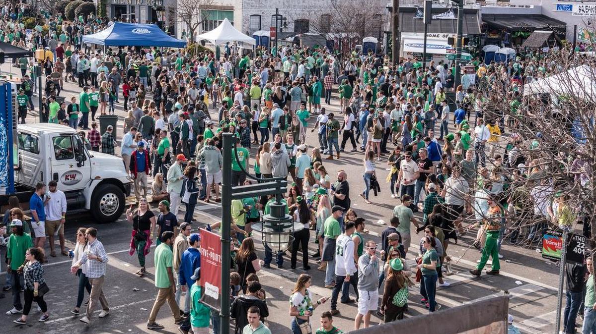 Thousands of indulge in music, food, and beverages during the 35th annual St. Pat’s in Five Points Saturday.