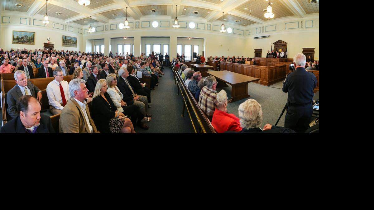 
Hundreds of family, friends, government officials and law enforcement officers gathered in the former Lexington County Courthouse to watch Jay Koon as he was sworn in as the first new sheriff in Lexington County in 34 years.
