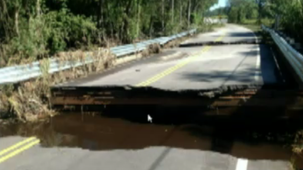 This dam in Florence County broke during Hurricane Matthew in October 2016