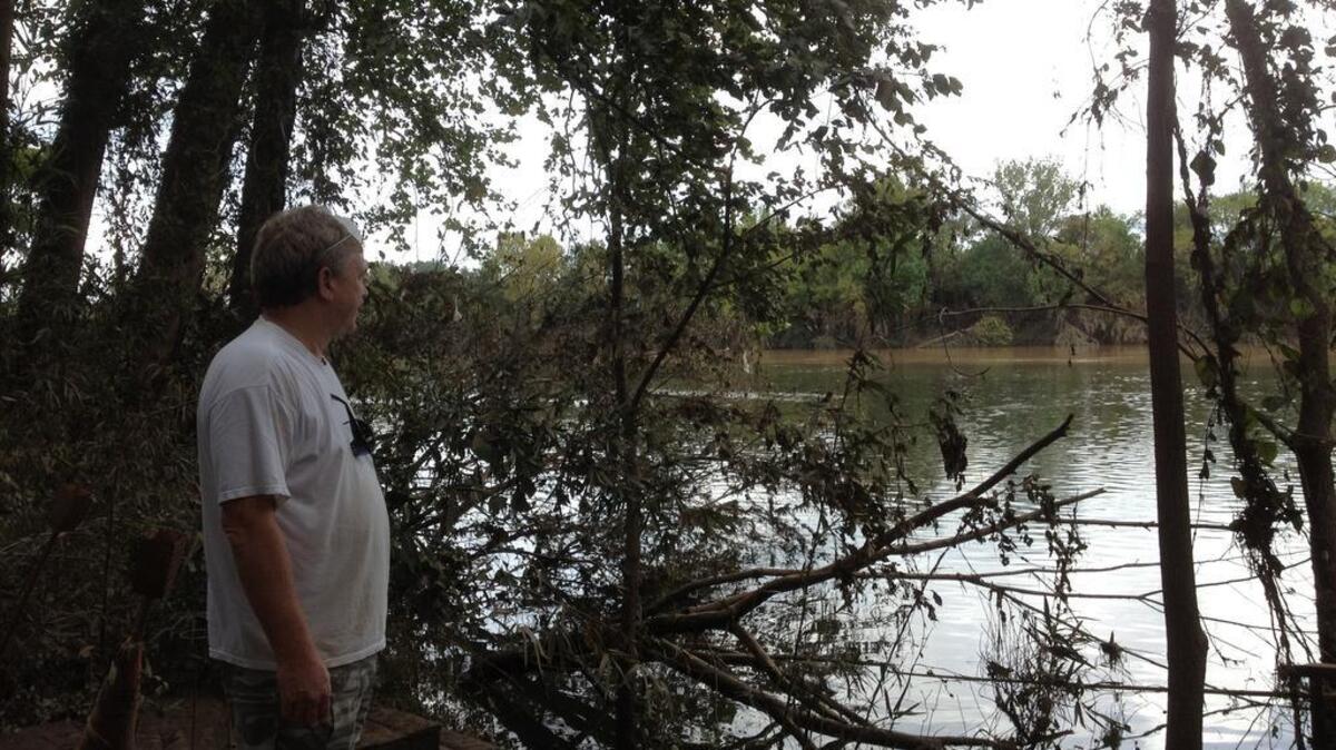
Al Harman look at the Congaree River flowing past his backyard in Cayce.
