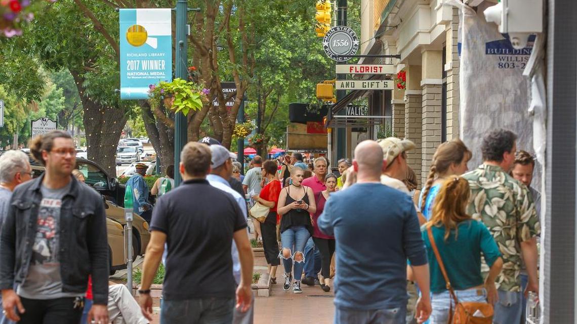 Main Street in Columbia South Carolina in 2017.