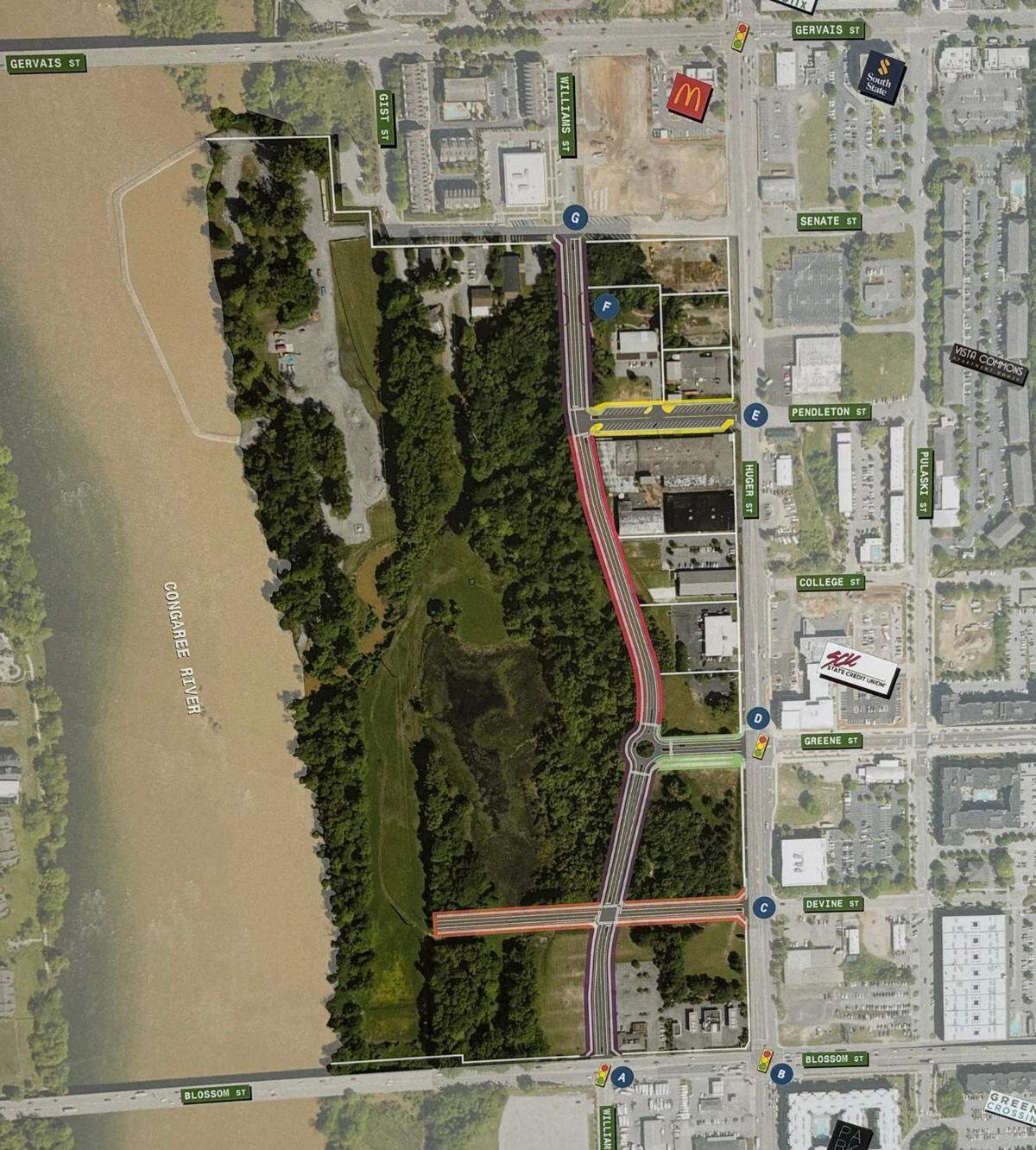 A $20,600 million construction project is kicking off in Columbia to construct a new road closer to the Congaree River, connecting Williams Street between Senate and Blossom streets.