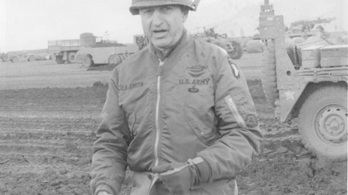 Olin E. Smith, shown here in Vietnam, rose from private to brigadier general.