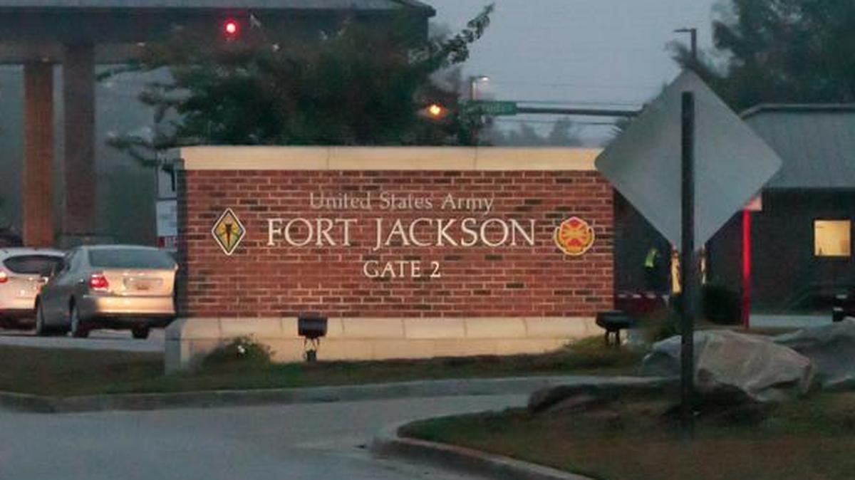 Fort Jackson’s main gate.