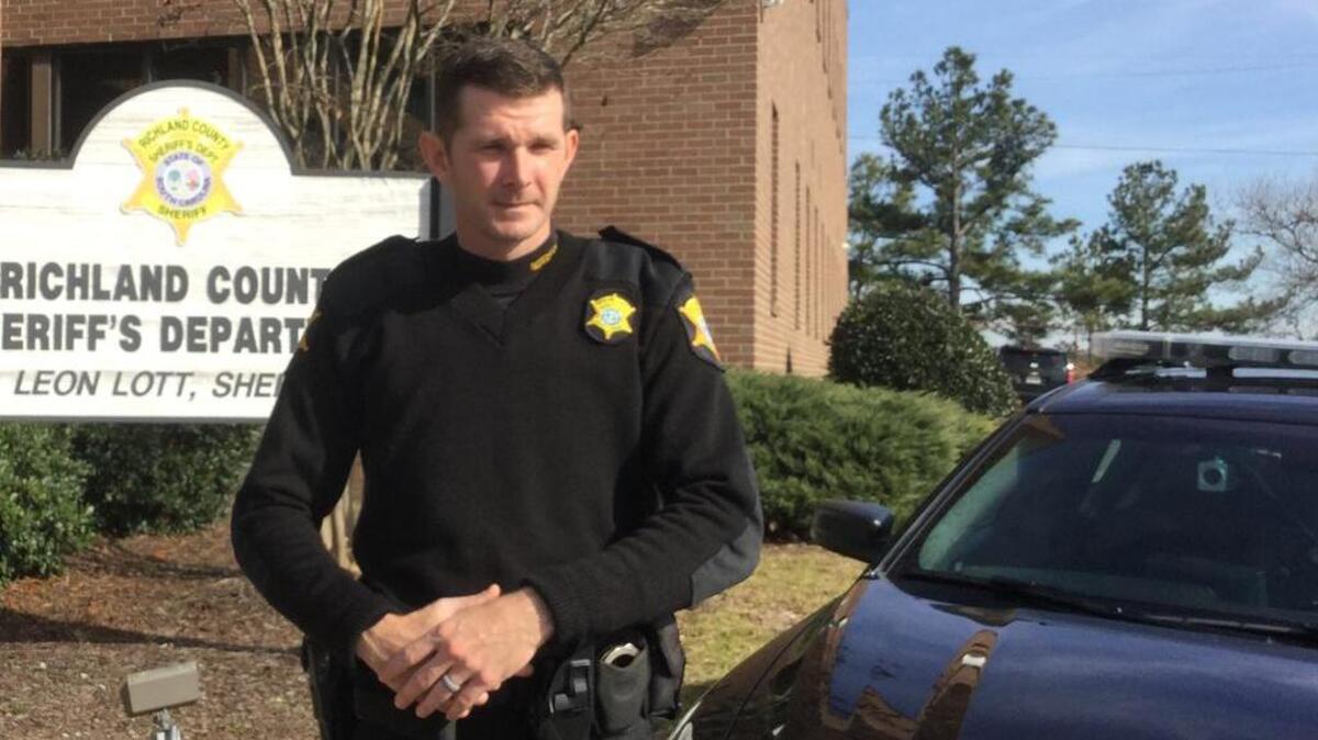 Richland County deputy Chris Bagby did not return fire when a man shot at him Saturday, deputies say.