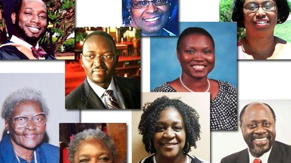 The nine parishioners of Emanuel AME Church in Charleston who were killed after a bible study in June 2015. Killed were: State Sen. and Emanuel pastor Clementa Pinckney; Cynthia Hurd; Tywanza Sanders; Sharonda Singleton; Myra Thompson; Ethel Lance; Susie Jackson; the Rev. Daniel Simmons Sr.; and DePayne Doctor.