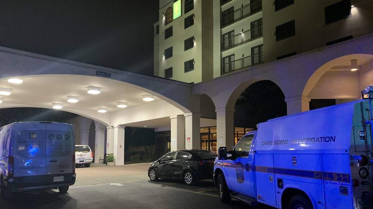 A security guard shot a man who attacked him inside the Embassy Suites off Greystone Boulevard in Columbia, according to police.