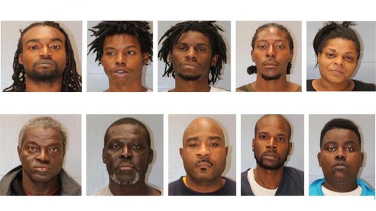 (Clockwise from top left) Michael White, Deron Sample, Jr., Ramon Murphy, Rockie Jackson, Octavia Young, Shakema Carter, Michael Cook, Marion Edmond, Jr., Melvin Green, David Hollins