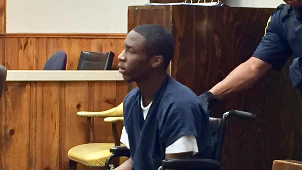 Maleik Houseal is wheeled into a preliminary hearing in Columbia Municipal Court on Oct. 23.