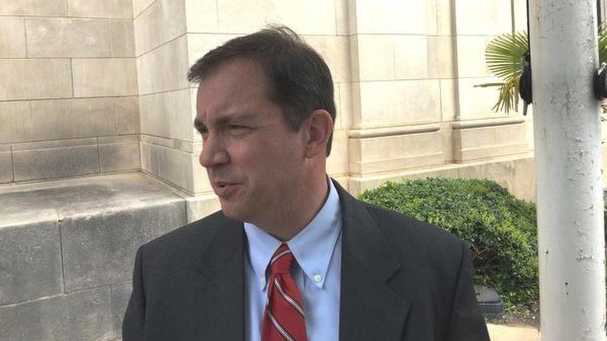 Solicitor David Pascoe leaves the S.C. Supreme Court on Friday after filing his response to Attorney General Alan Wilson in the State House public corruption dispute.