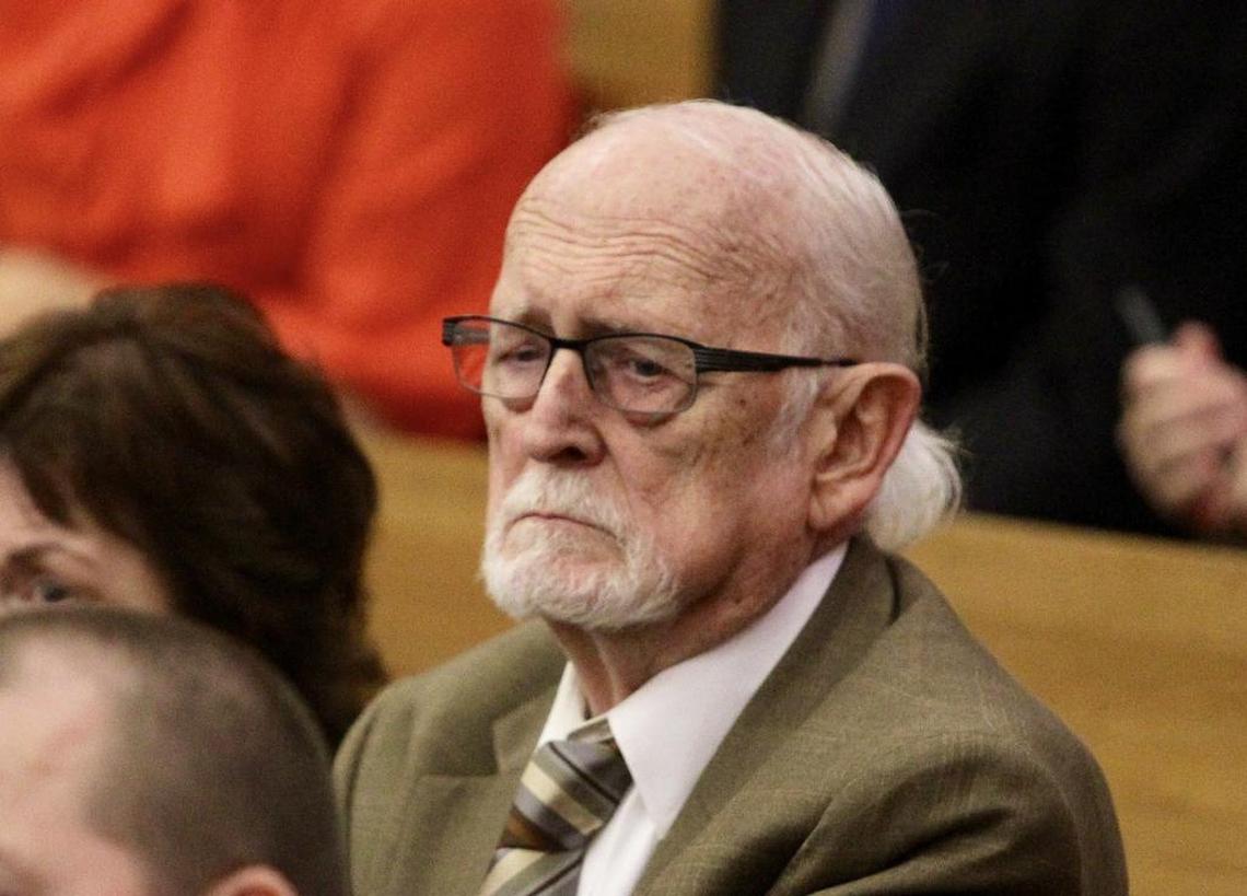 Richard Quinn Sr. watches the hearing Tuesday to get solicitor David Pascoe disqualified from the prosecution of his son, Rep. Rick Quinn.