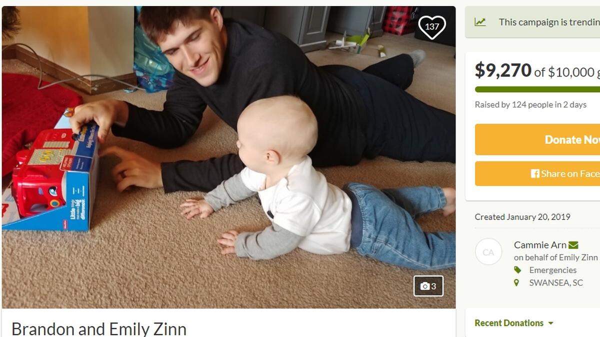 Brandon Zinn, an aspiring firefighter, lost part of his leg in an alcohol-related crash on Bluff Road in Columbia. A GoFundMe campaign has raised nearly $10,000 for Zinn and his family.