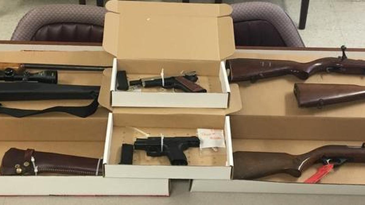 A cache of stolen weapons