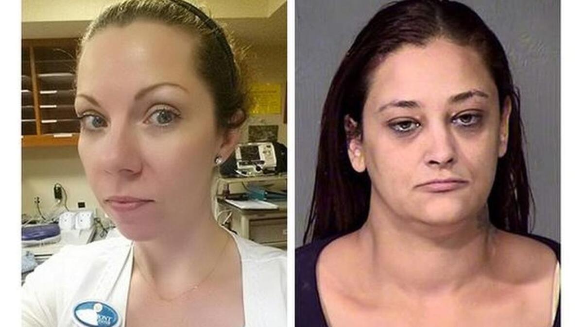 This composite photo shows Kendra Dawn Speed, left, and the fugitive she was confused with, Kendra Michelle Speed.