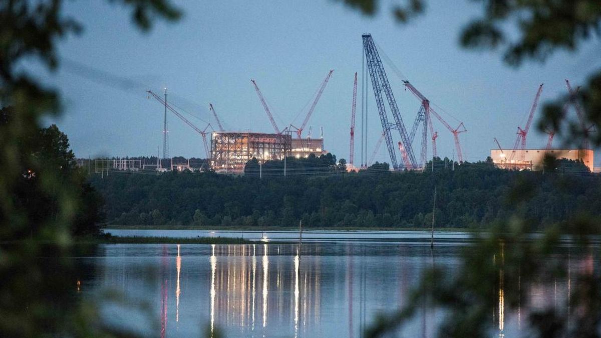 Construction stopped July 31 at two nuclear plants being built at the V.C. Summer Nuclear Facility in Fairfield County. The site is seen from Parr Shoals Reservoir in this July 7 photo.
