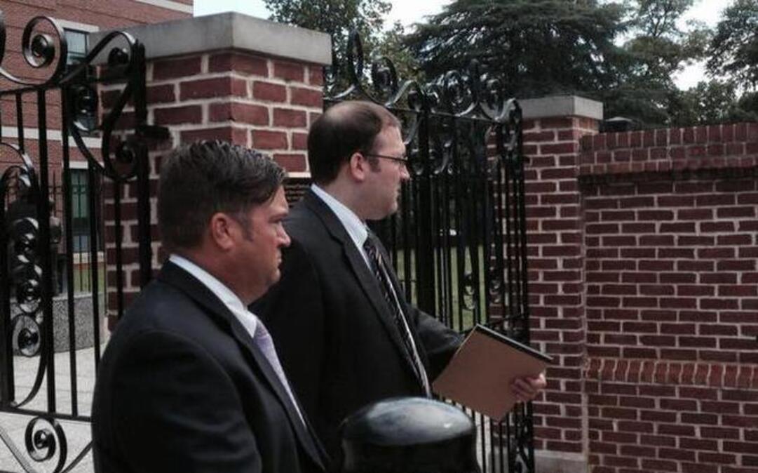 
Ex-South Congaree Police Chief Jason Amodio leaves federal court in Columbia after being sentenced to four years probation and eight years of home confinement. 
