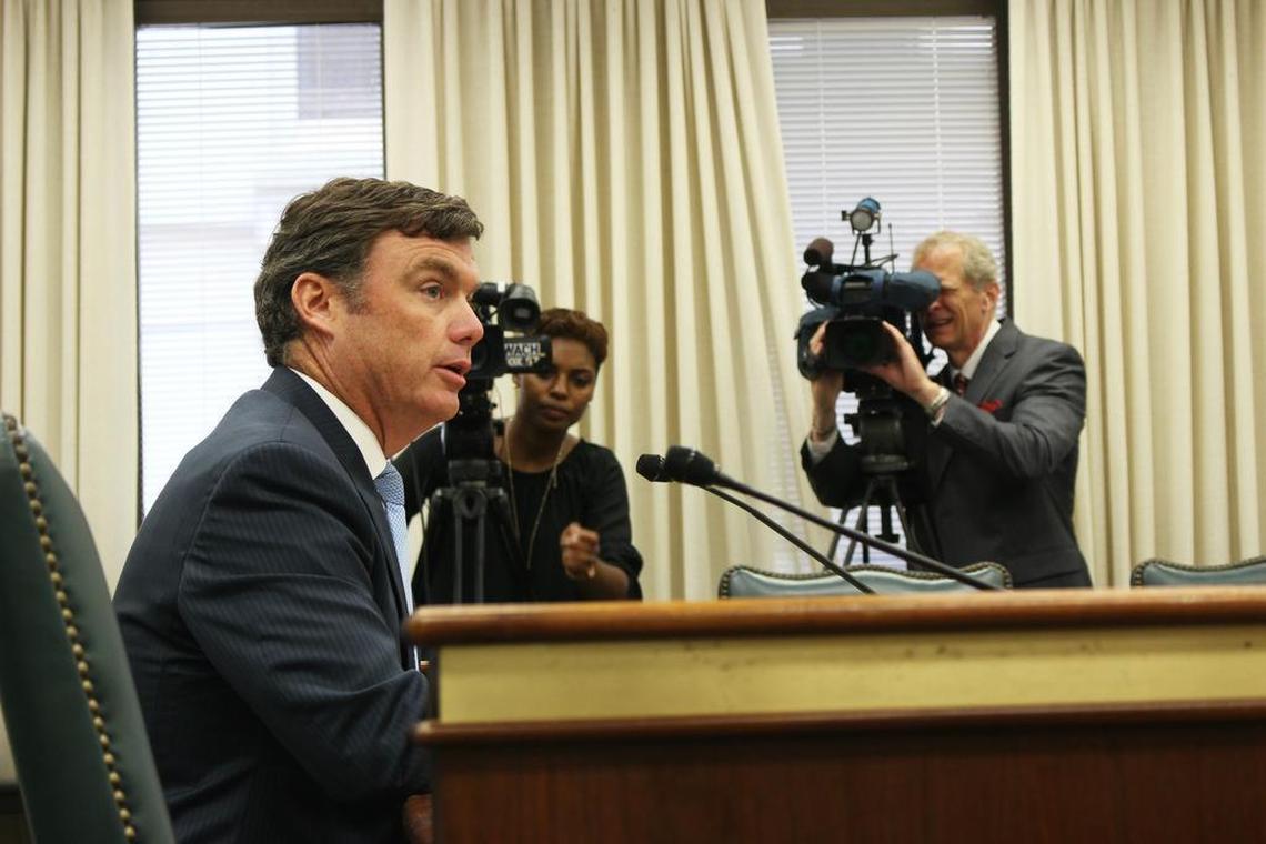 Bryan Stirling, director of the S.C. Department of Corrections, addresses a Senate panel on Thursday about recent high-profile incidents at the agency.